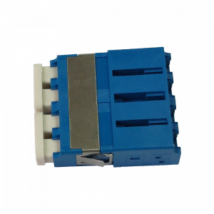 LANMASTER LC optical adapter, with shutters, duplex SC form factor, quad